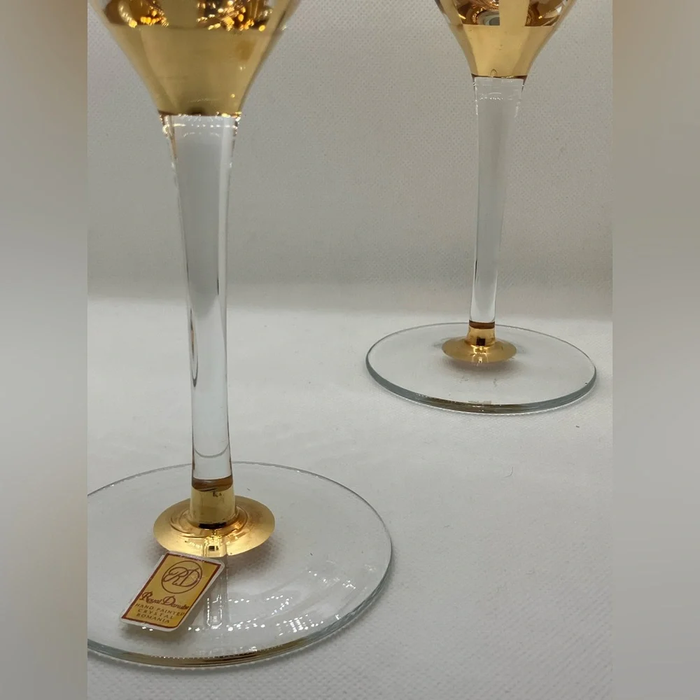 MCM Royal Danube crystal Gold and Clear Martini Glasses - Picture 6 of 9